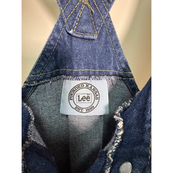 Vintage Lee Denim Overalls Women’s 11/12  Cross Back Bib Button Front Jumpsuit - Picture 5 of 7